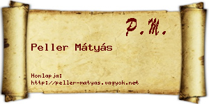 Peller Mátyás névjegykártya
